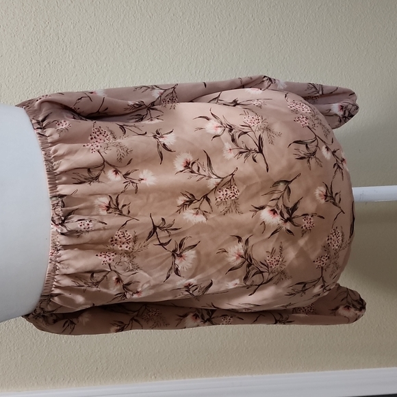 Forever 21 Blush Floral Off Shoulder Crop Top, Size Small - Picture 4 of 4